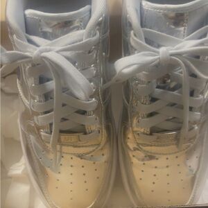 Metallic Silver Women’s Air Force one!